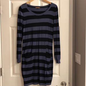 Hive & Honey navy blue stripes sweater dress